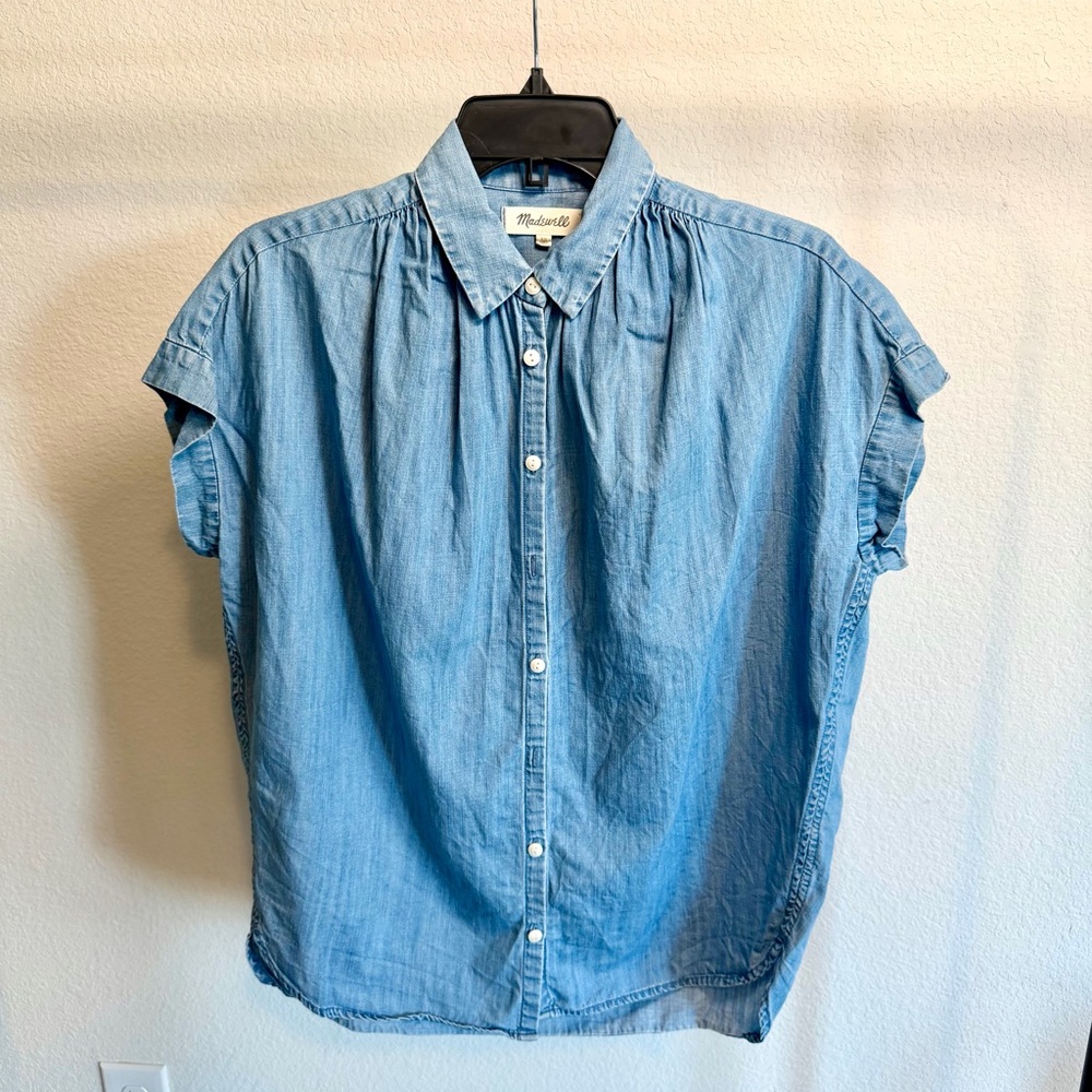 Madewell Light Blue Denim Blouse Lightly Used